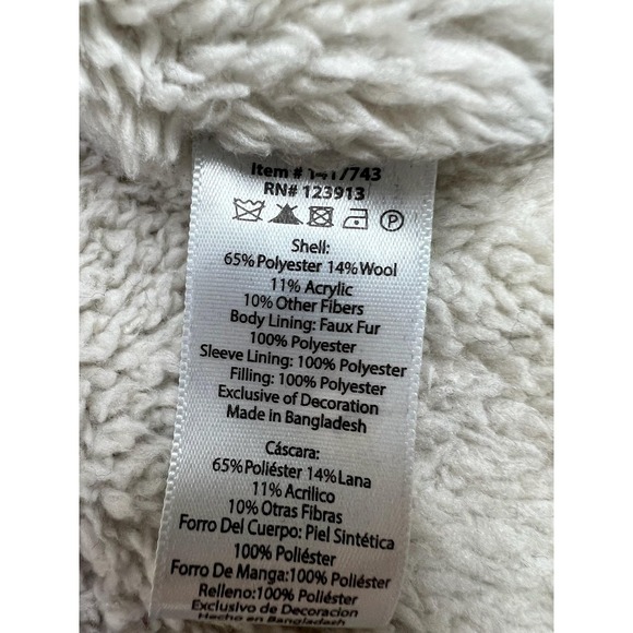 JACHS New York Jacket Mens Large Blue Aztec Shirt Jacket Sherpa Lined Flannel - Picture 6 of 9